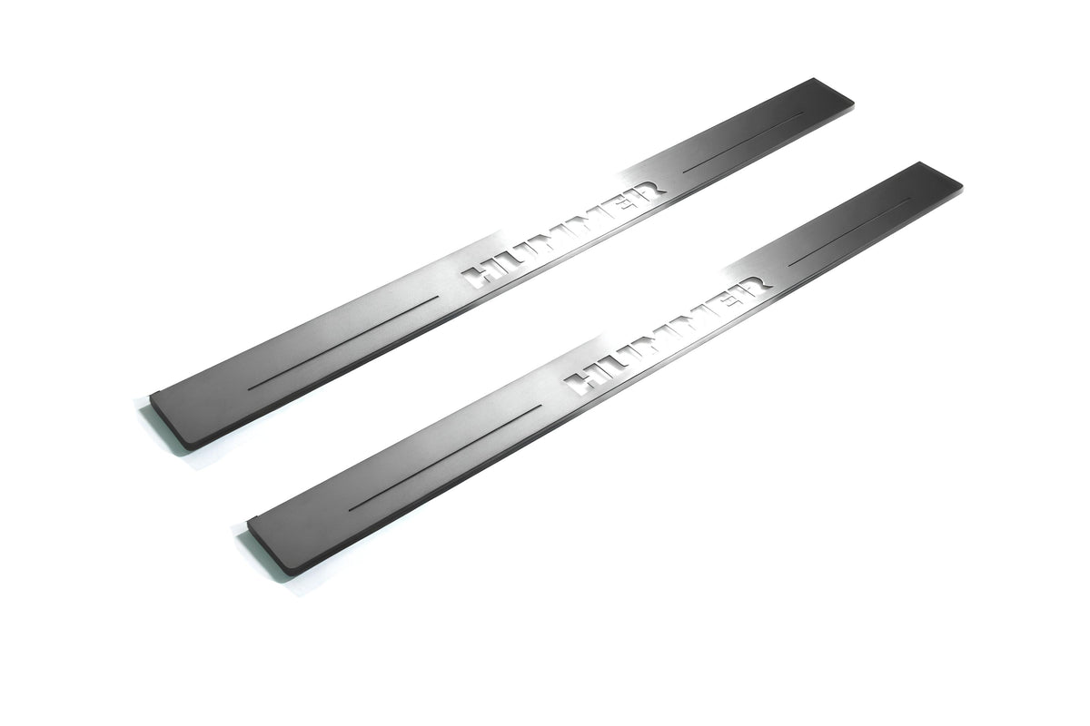 stainless steel LED door sill plates with Hummer H2 2002+ with Hummer logo