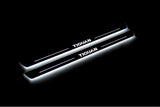 LED door sill plates Volkswagen Tiguan II 2016+ in stainless steel with Tiguan logo