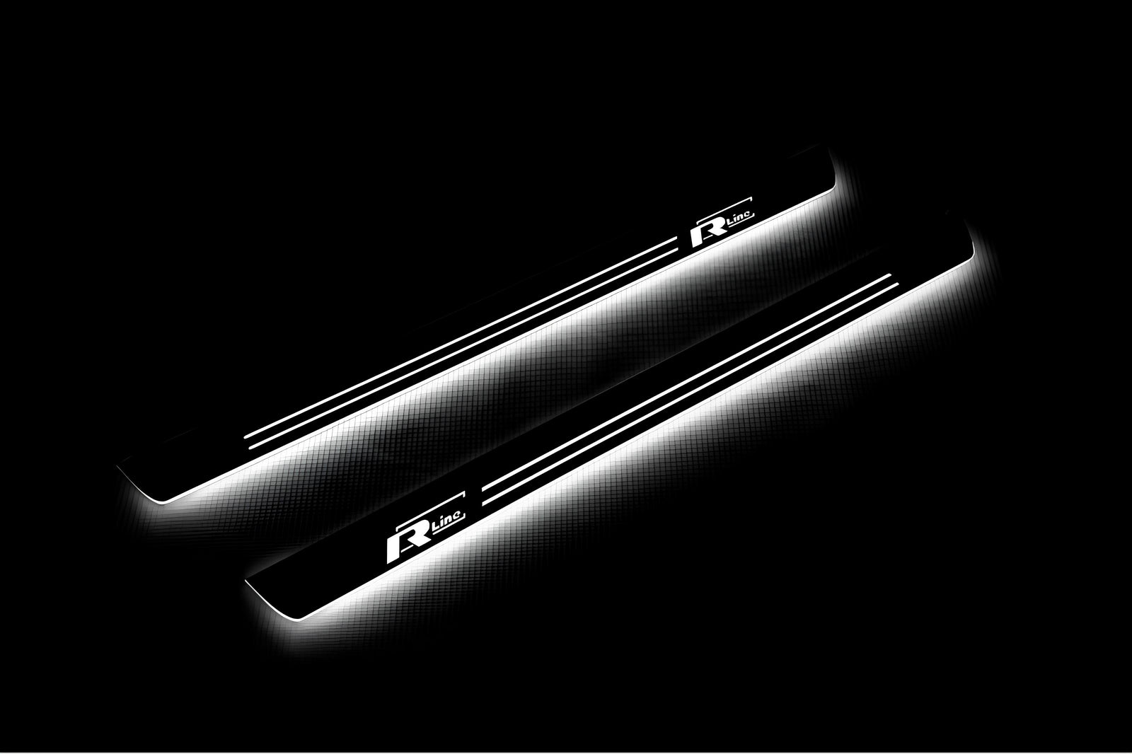 stainless steel LED door sill plates for Volkswagen Passat B6 2005+ with R-Line logo