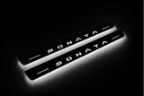 Hyundai Sonata VIII FL 2024+ entry guards in stainless steel with Sonata logo