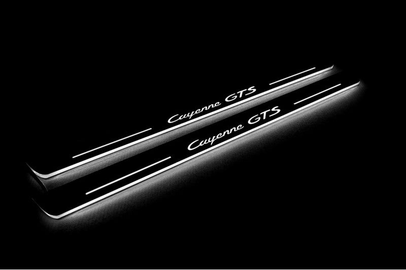 Porsche Cayenne Coupe E3 Stainless LED Door Sills – Cayenne GTS Logo