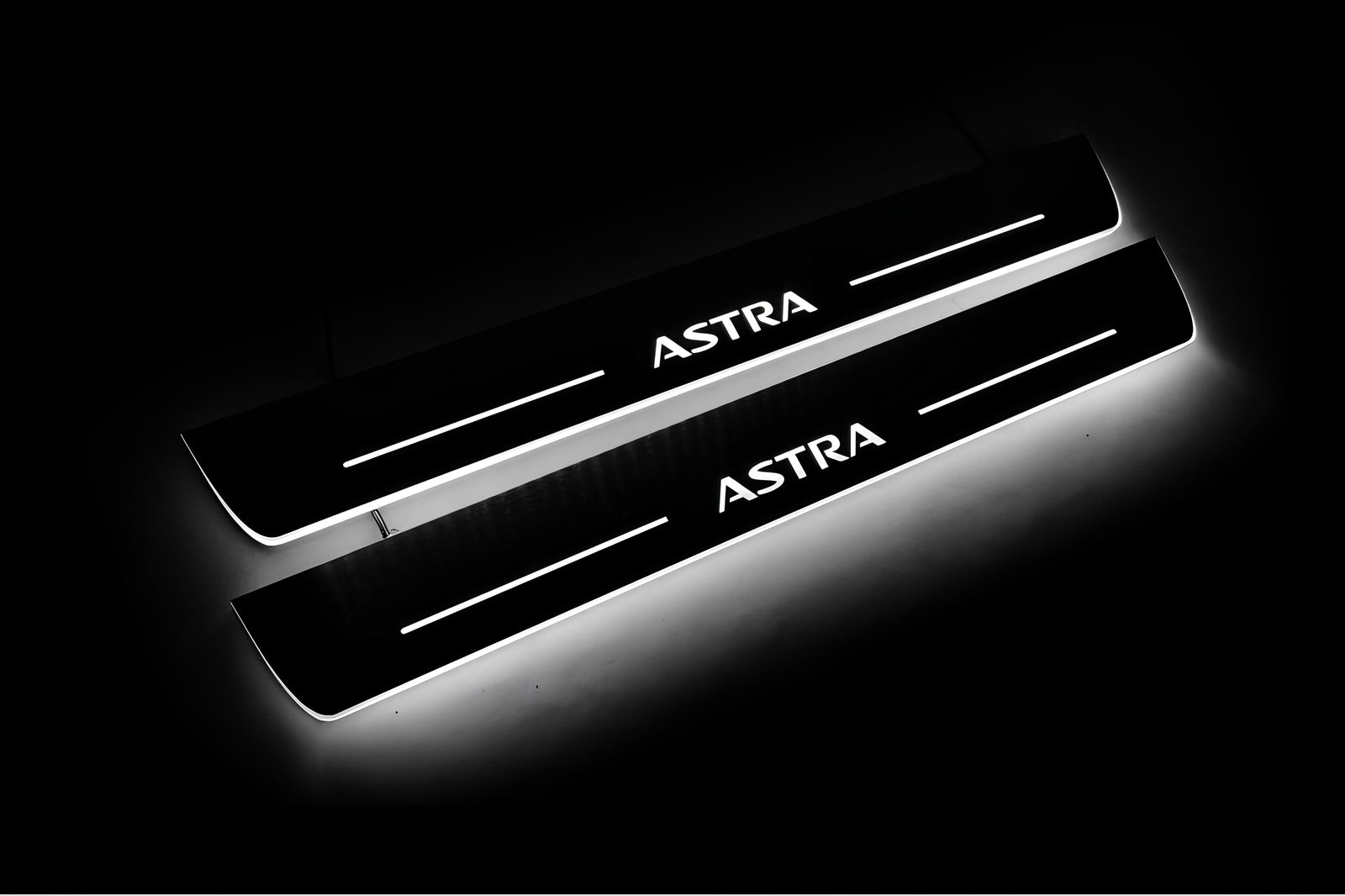 LED door sill plates stainless steel Vauxhall Astra VI 2009+ with Astra logo