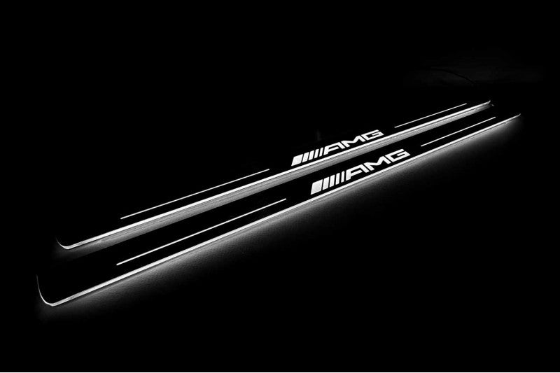 Mercedes S-Class C217 2014+ LED door sill plates with AMG logo
