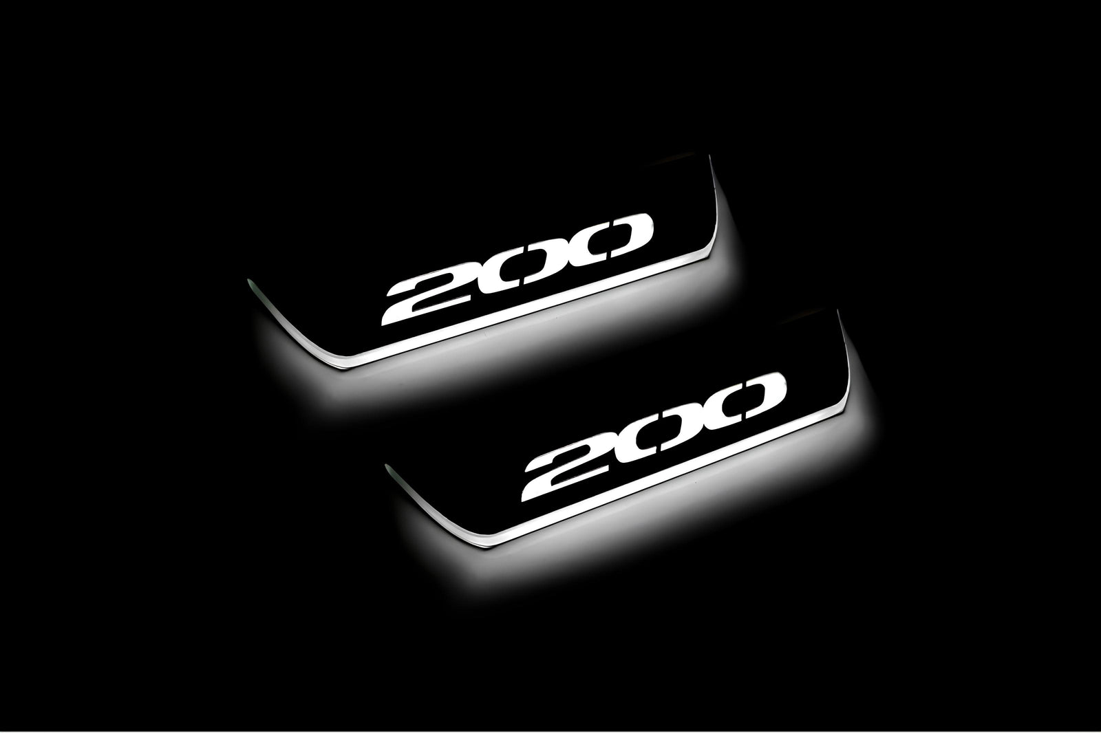stainless steel LED door sill plates for Chrysler 200 II 2015+ with 200 logo