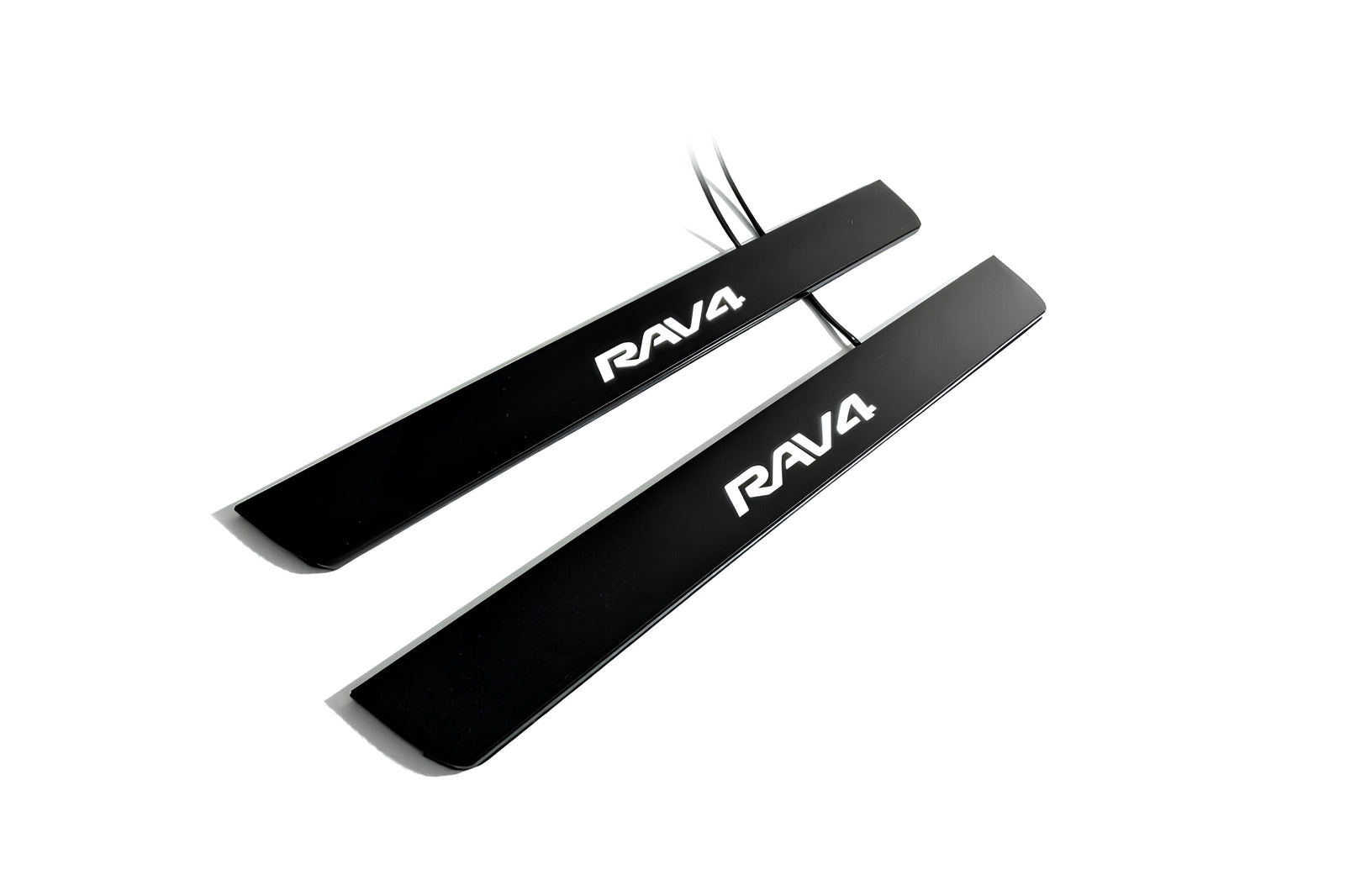illuminated door sill protectors Toyota Rav4 IV XA40 2012+ stainless steel with Rav4 logo