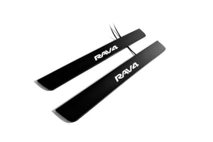 Toyota Rav4 V 2019+ Illuminated Matte Sill Plates with logo Rav4 Toyota Led Door Sills PRO opdesign