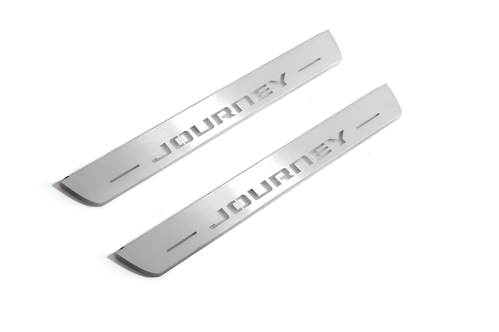Dodge Journey 2009+ LED door sill plates in stainless steel with Journey logo