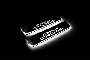 Toyota Corolla Cross Stainless LED Door Sills – Corolla Cross Logo