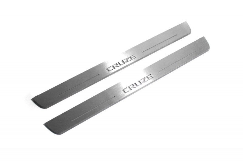Chevrolet Cruze II 2016+ LED Door Sills Illuminated Scuff Cruze Logo Stainless Steel Entry Guards