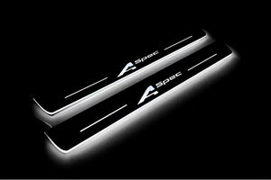 Illuminated LED Door Sill Tread Plates Acura TLX I 2015-2020 With A-Spec Logo Acura Led Door Sills opdesign