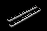 stainless steel LED door sill plates with Mercedes V-Class W447 2014+ with Maybach logo