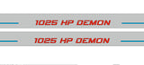 Dodge Challenger 2008+ stainless steel LED door sill plates with 1025 HP DEMON logo