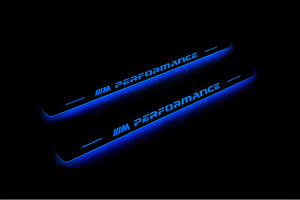 Illuminated LED Door Sill Tread Plates BMW X6 F16 2015-2019 With M Perfomance Logo BMW Led Door Sills opdesign