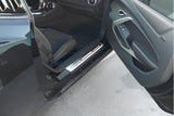 Chevrolet Camaro VI 2016+ LED door sill plates in stainless steel with Camaro logo