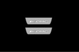 Mercedes A W177 2018+ door sill plates in stainless steel with AMG logo