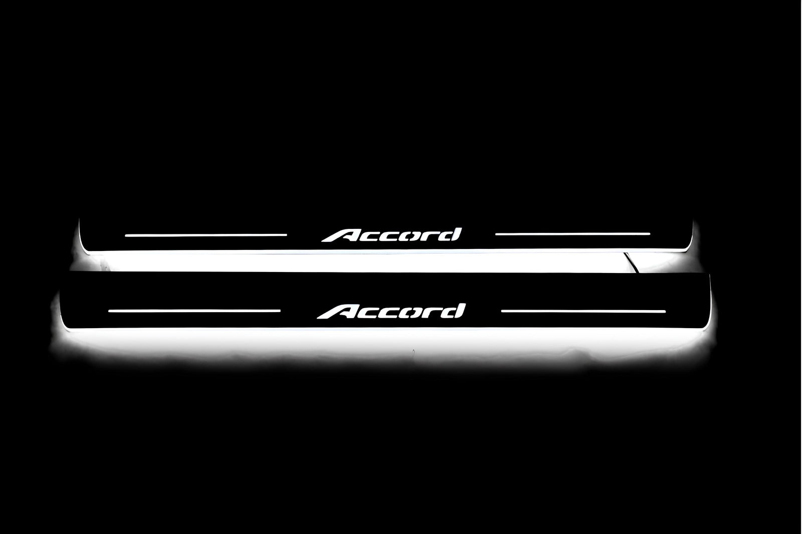 Honda Accord IX 2013+ entry guards in stainless steel with Accord logo