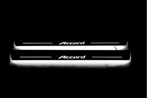 Illuminated LED Door Sill Tread Plates Honda Accord IX 2013-2018 With Accord Logo Honda Led Door Sills opdesign