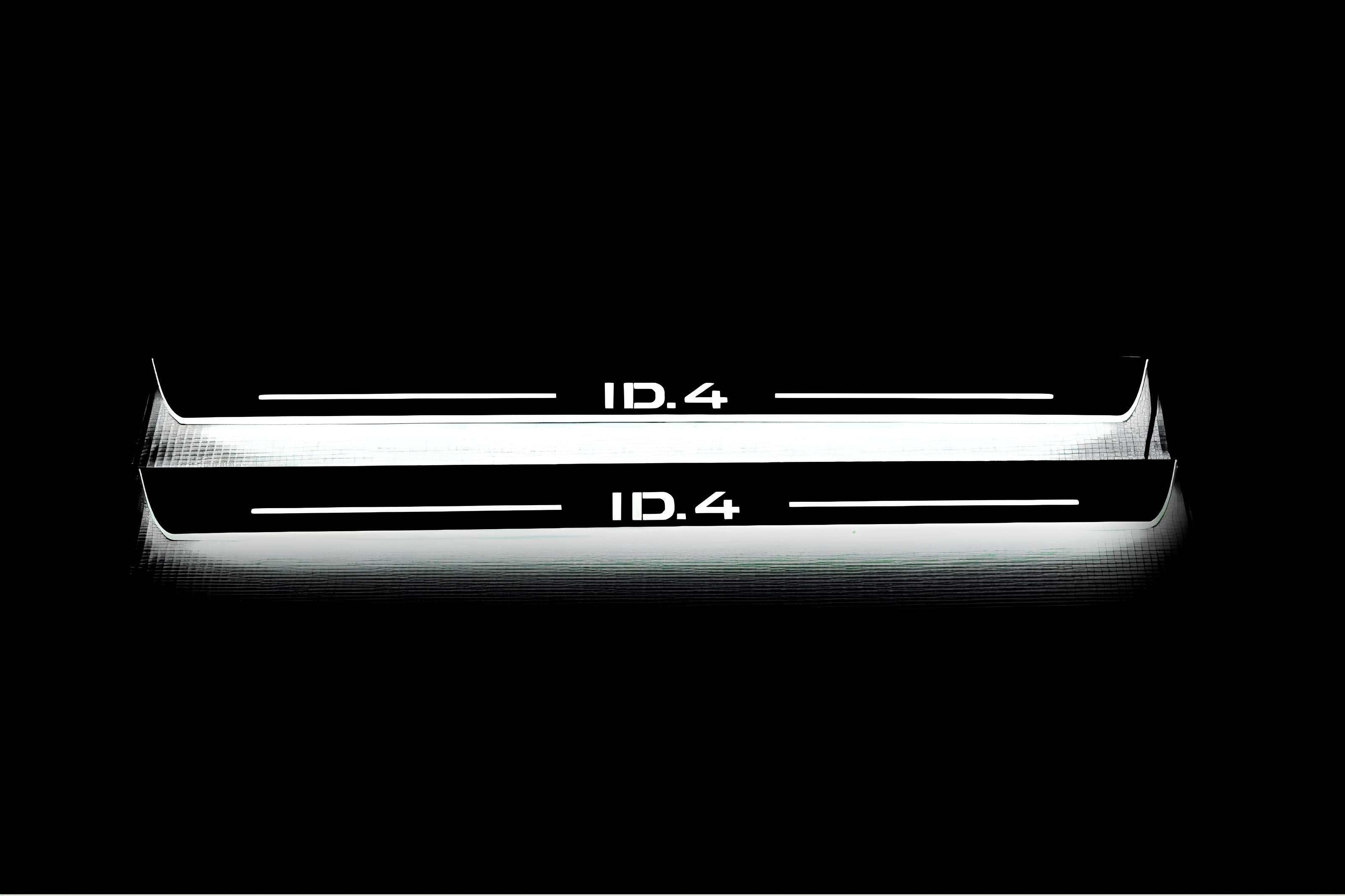 Illuminated LED Door Sill Tread Plates Volkswagen ID.4 2020+ With ID.4 Logo Volkswagen Led Door Sills opdesign
