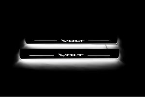 Illuminated LED Door Sill Tread Plates Chevrolet Volt II 2016-2019 With Volt Logo Chevrolet Led Door Sills opdesign
