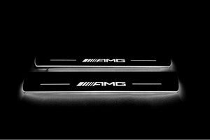 Mercedes E W213 2016-2023 LED Door Sills Illuminated Scuff AMG Logo Stainless Steel Entry Guards Door Sills opdesign