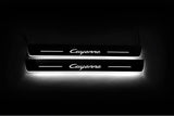 Porsche Cayenne Coupe 2019+ stainless steel illuminated entry guards with Cayenne logo