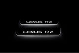 Lexus RZ 2022+ LED door sill plates in stainless steel with Lexus RZ logo