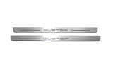 LED door sill plates Dacia Duster I 2010+ in stainless steel with Duster logo
