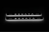 stainless steel LED door sill plates with Hyundai Sonata VIII FL 2024+ with Sonata logo