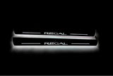 Buick Regal V 2008+ illuminated entry guards in stainless steel with Regal logo
