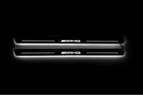 Mercedes C W213 Coupe 2016+ stainless steel LED door sill plates with AMG logo