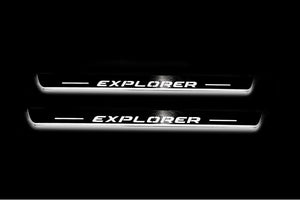 Illuminated LED Door Sill Tread Plates Ford Explorer V 2011-2019 With Explorer Logo Ford Led Door Sills opdesign