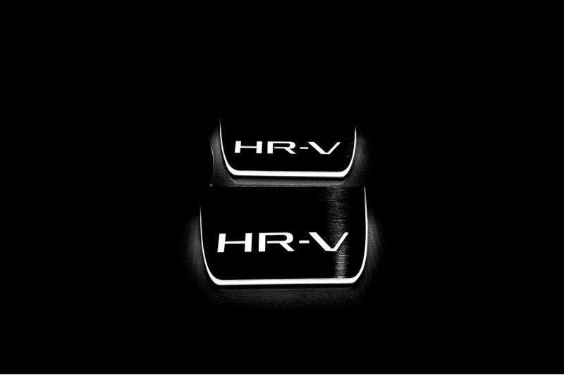 stainless steel LED door sill plates for Honda HR-V III 2021+ with HR-V logo