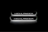 stainless steel door sill plates for Toyota Highlander IV XU70 2019+ with Highlander logo