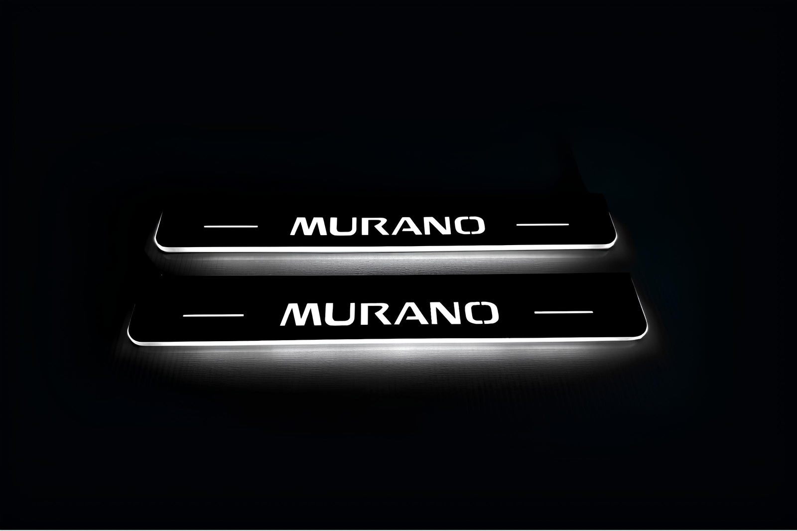 LED door sill plates Nissan Murano II 2008+ stainless steel with Murano logo
