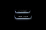 Mitsubishi Outlander IV 2021+ stainless steel LED door sill plates with Outlander logo