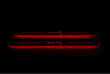 Chrysler 300C II LD 2011+ stainless steel LED door sill plates with SRT HELLCAT logo
