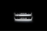 LED door sill plates Lexus NX I 2014+ in stainless steel with Lexus logo