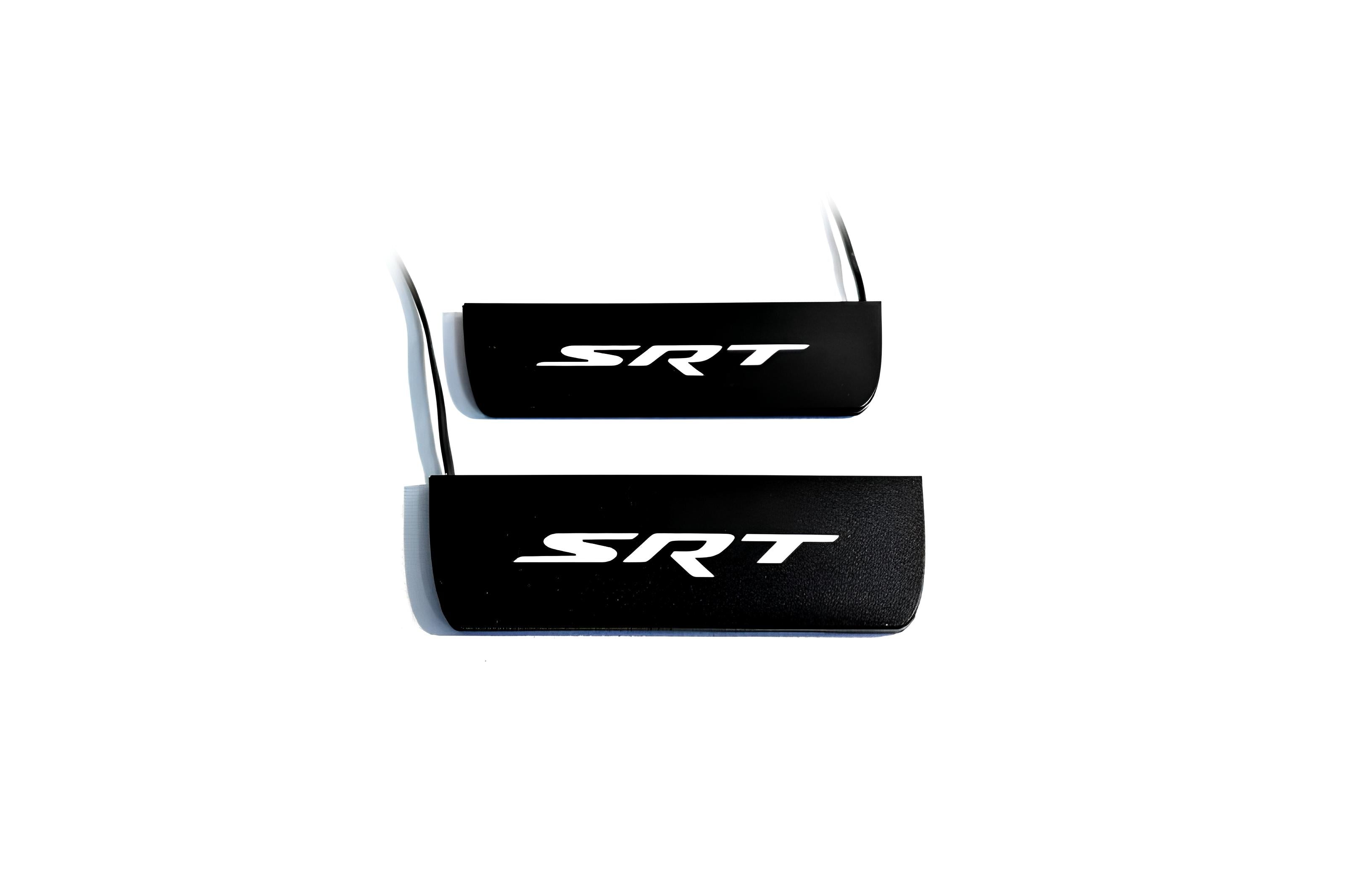 Dodge Durango III 2011+ Illuminated Matte Sill Plates with logo SRT Dodge Led Door Sills PRO opdesign