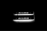 Nissan Patrol Y62 2010+ stainless steel LED door sill plates with NISMO logo
