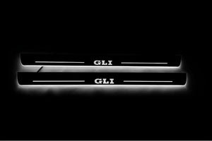 Illuminated LED Door Sill Tread Plates Volkswagen Jetta VII 2019+ With GLI Logo Volkswagen Led Door Sills opdesign