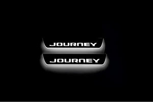 Illuminated LED Door Sill Tread Plates Dodge Journey 2009-2020 With Journey Logo Dodge Led Door Sills opdesign