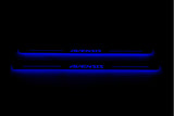 stainless steel LED door sill plates for Toyota Avensis III 2009+ with Avensis logo