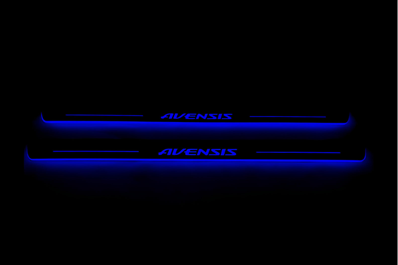 stainless steel LED door sill plates for Toyota Avensis III 2009+ with Avensis logo