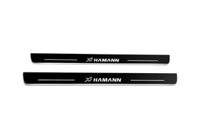 Illuminated LED Door Sill Tread Plates BMW X6 F16 2015-2019 With HAMANN Logo BMW Led Door Sills opdesign