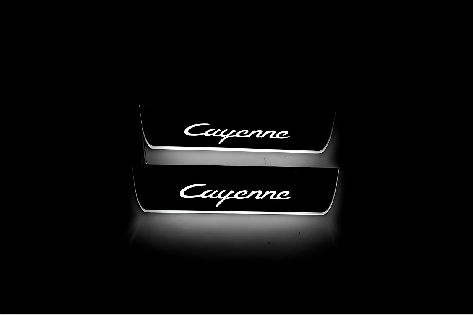 LED door sill plates stainless steel Porsche Cayenne Coupe 2019+ with Cayenne logo