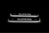 LED door sill plates for Skoda SuperB III 2015+ with SuperB logo