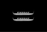 Volkswagen Passat B8 2015+ stainless steel LED door sill plates with Passat logo
