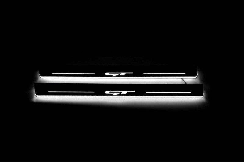 KIA ProCeed III 2018+ LED door sill plates in stainless steel with GT logo