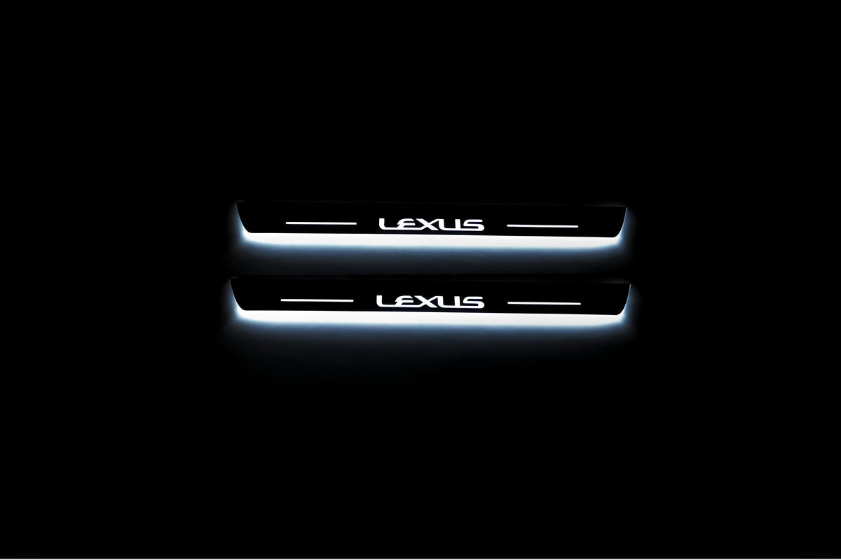 Lexus LX III 2008+ LED door sill plates with Lexus logo