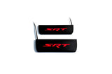 matte black coated stainless steel illuminated door sill protectors for Jeep Grand Cherokee IV WK2 2010+ with SRT logo